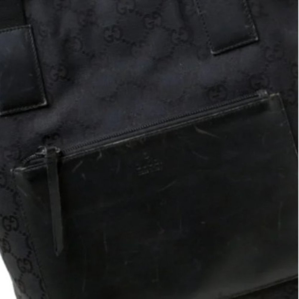 Gucci Monogram Gg Nylon Pocket Shopper Bla… - Picture 8 of 9